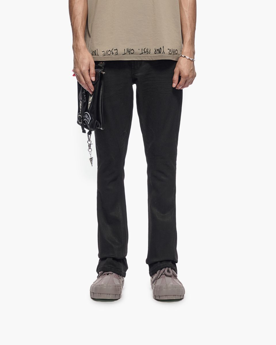 Valabasas "Story" Stacked Wax Black Jean