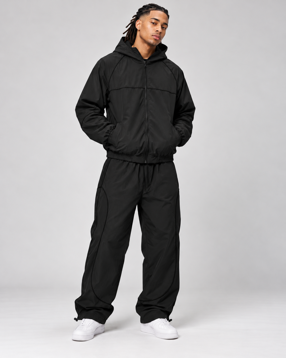Rebel Minds Piping Nylon Track Suit