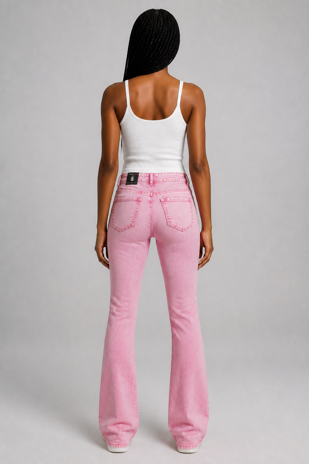 Red Fox Start Rhinestone Stacked Denim Pants