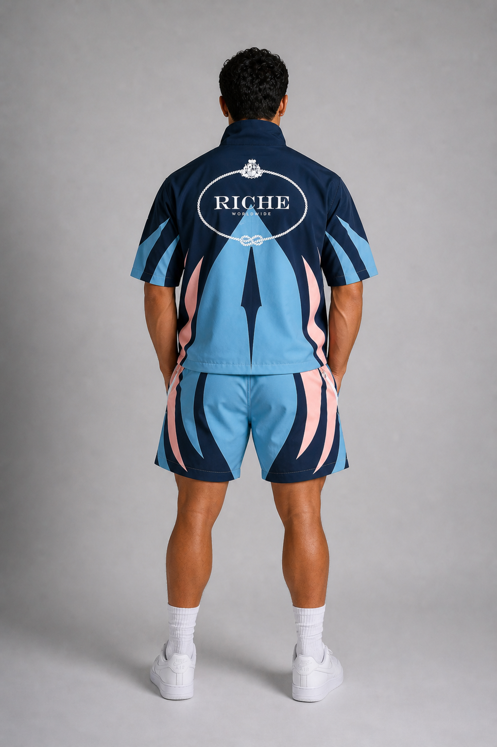 Vie+Riche Aeon Short Sleeve Zip-Up & Shorts Set