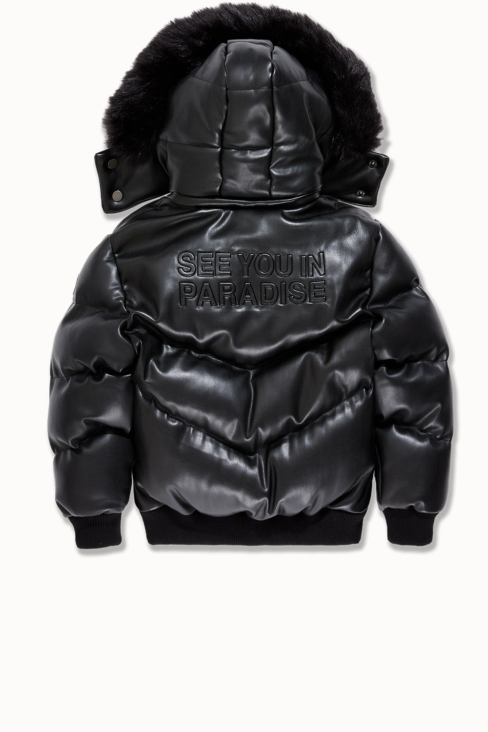See You In Paradise "The Wild One" Kids Puffer Leather Jacket