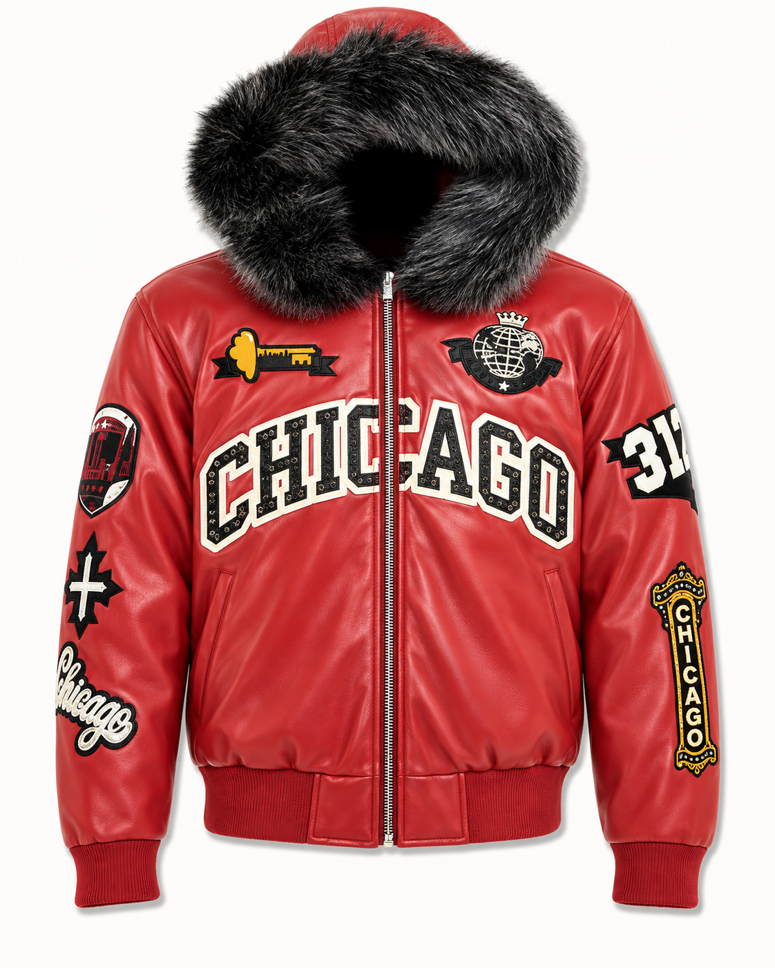 SYIP Exclusive Chicago Leather Jacket - Bulls Colors