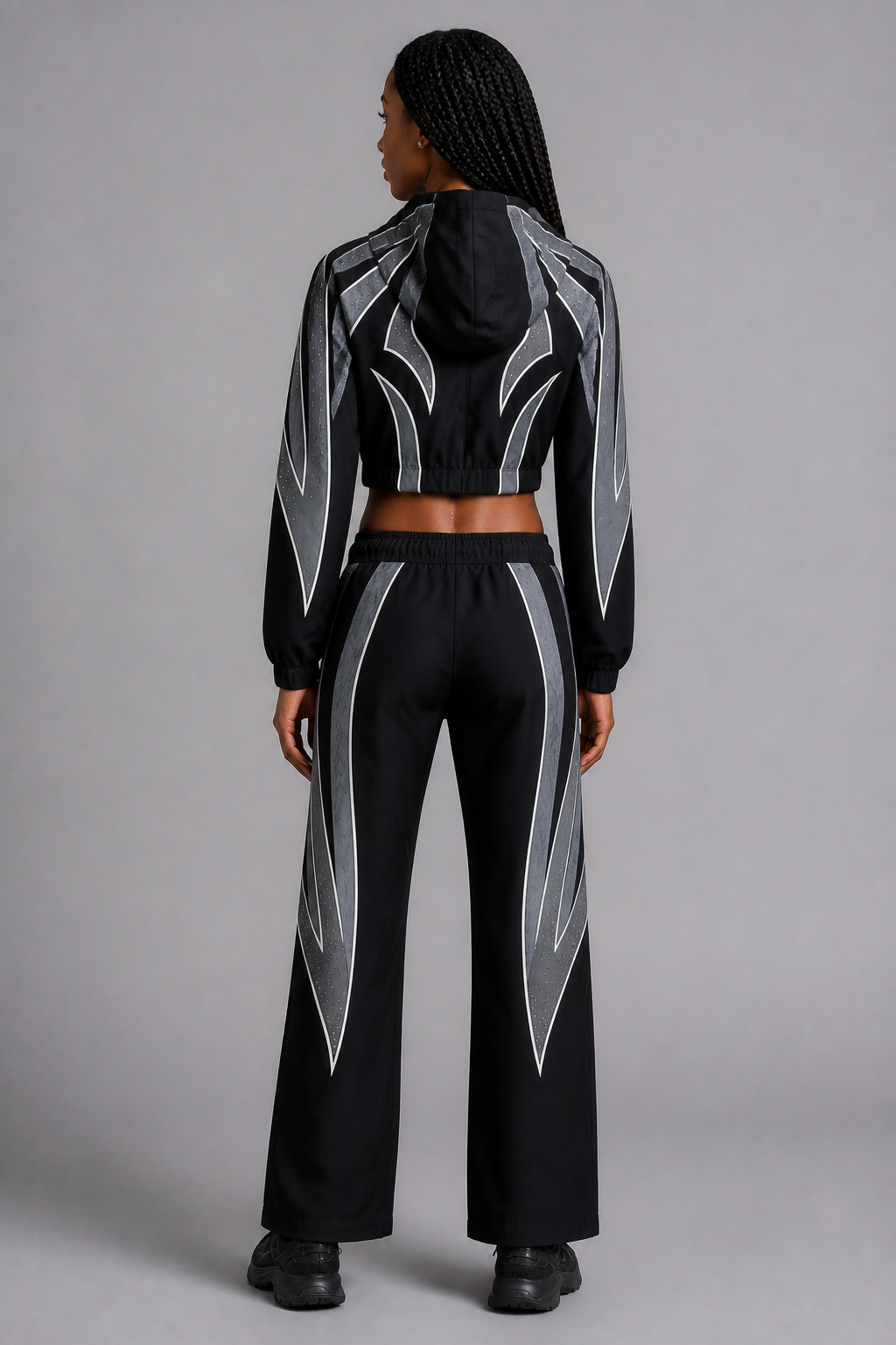 Smoke Rise Women's Rhinestone Panel Windbreaker Set