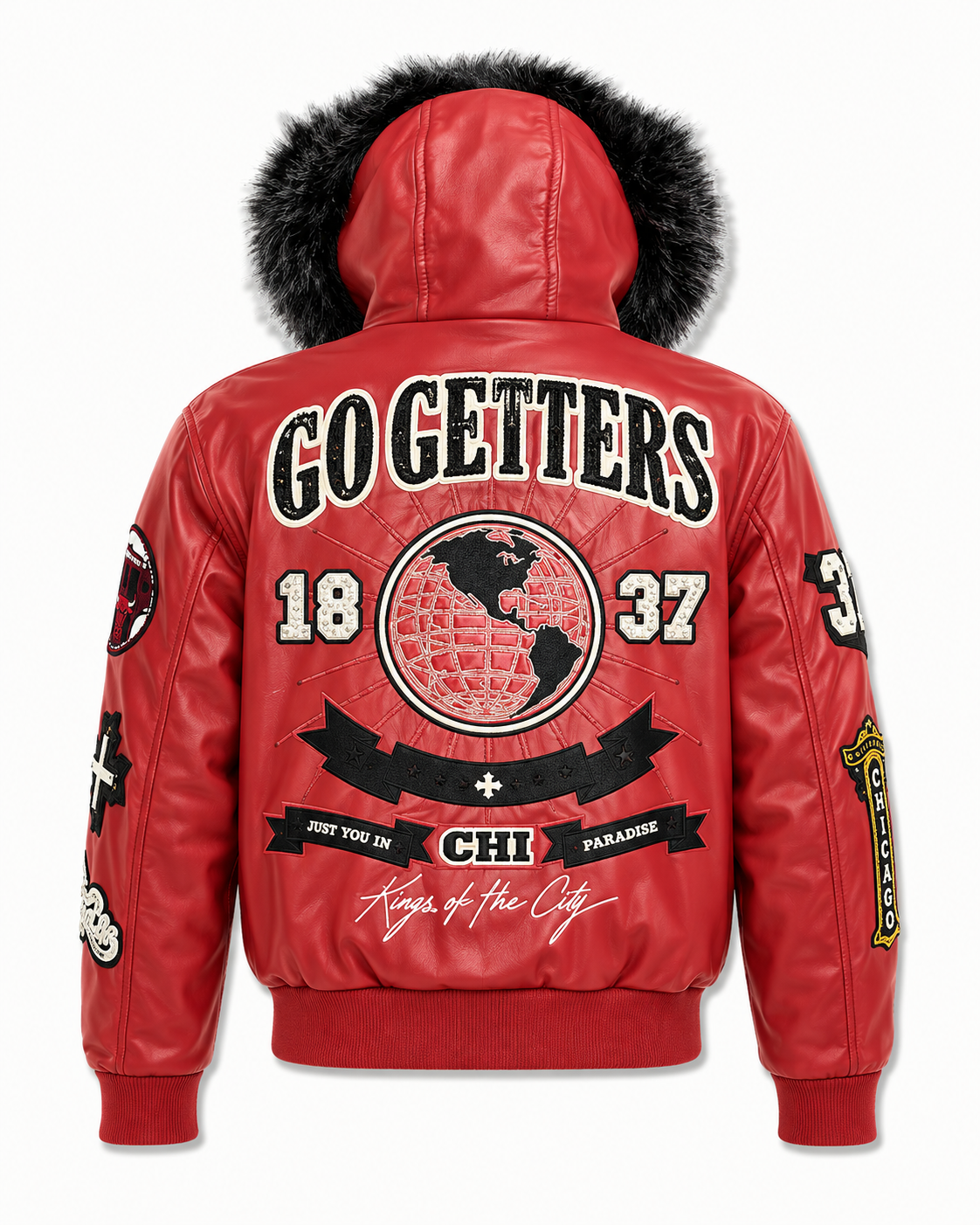 SYIP Exclusive Chicago Leather Jacket - Bulls Colors
