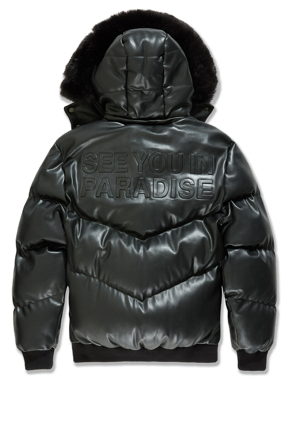 See You In Paradise "The Wild One" Puffer Leather Jacket