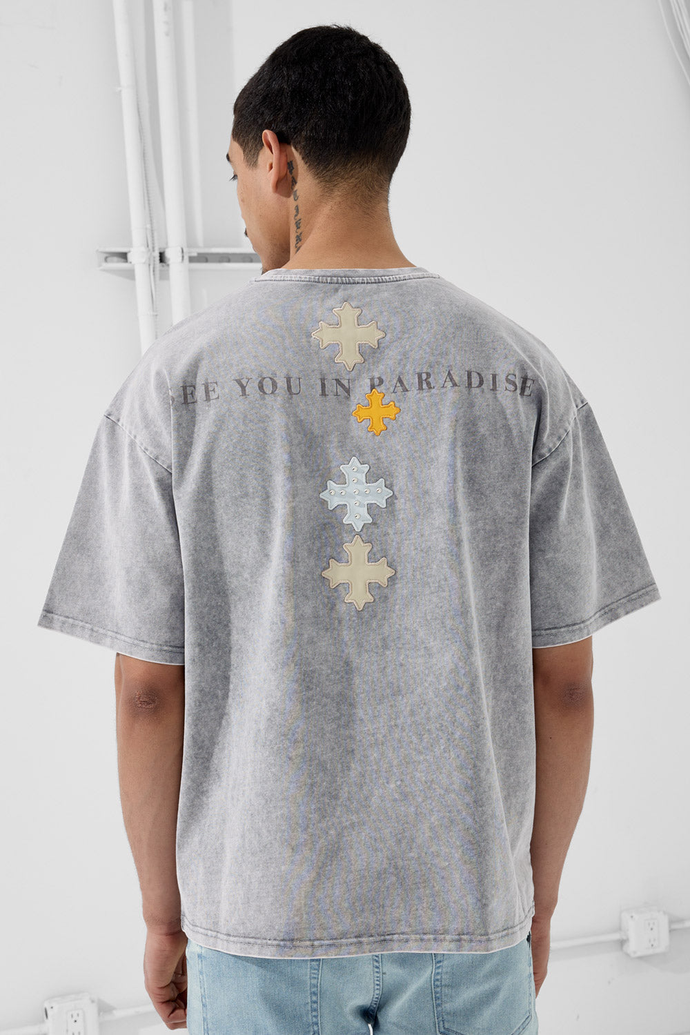 See You In Paradise "Utopia" Leather Patches T-Shirt