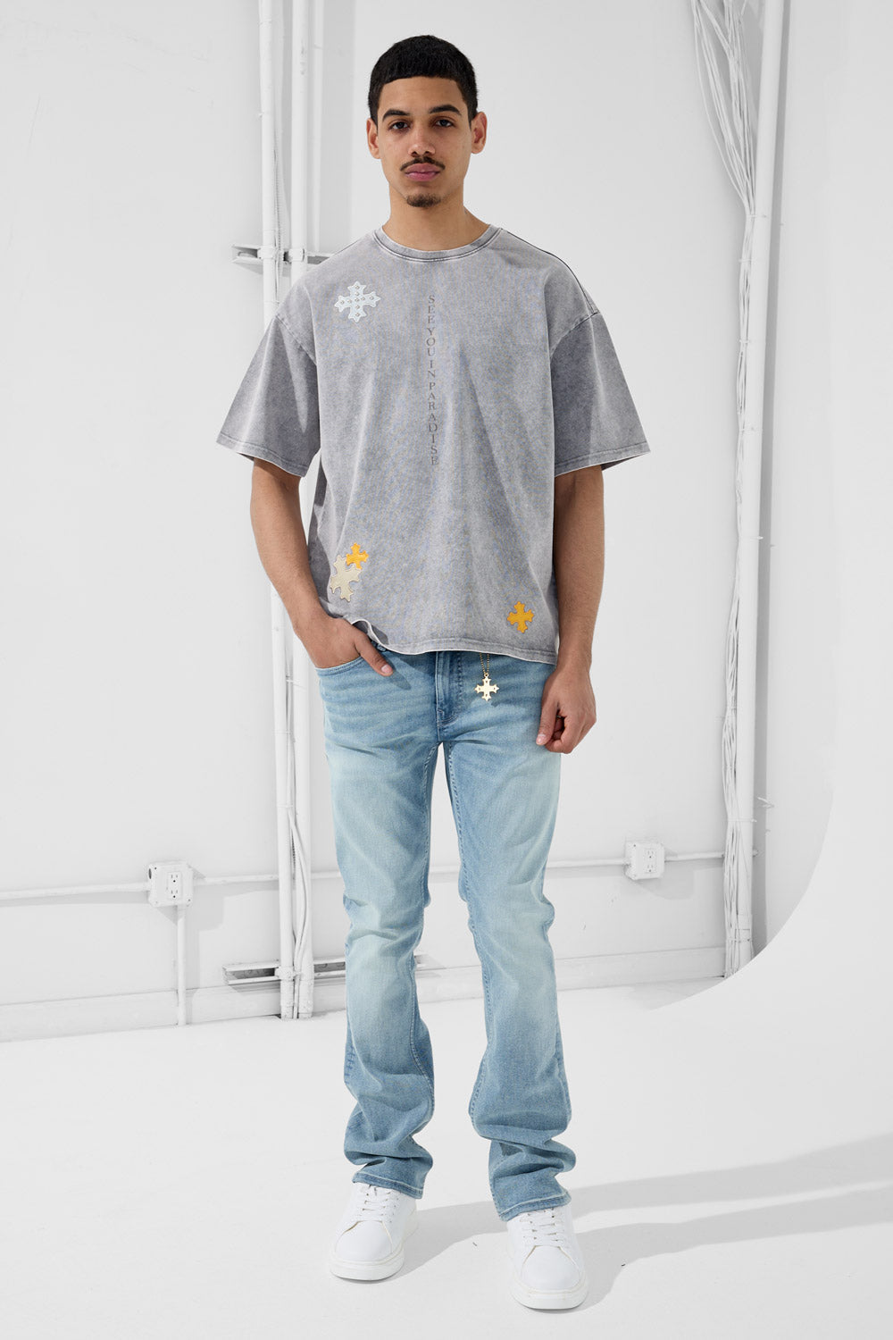 See You In Paradise "Utopia" Leather Patches T-Shirt