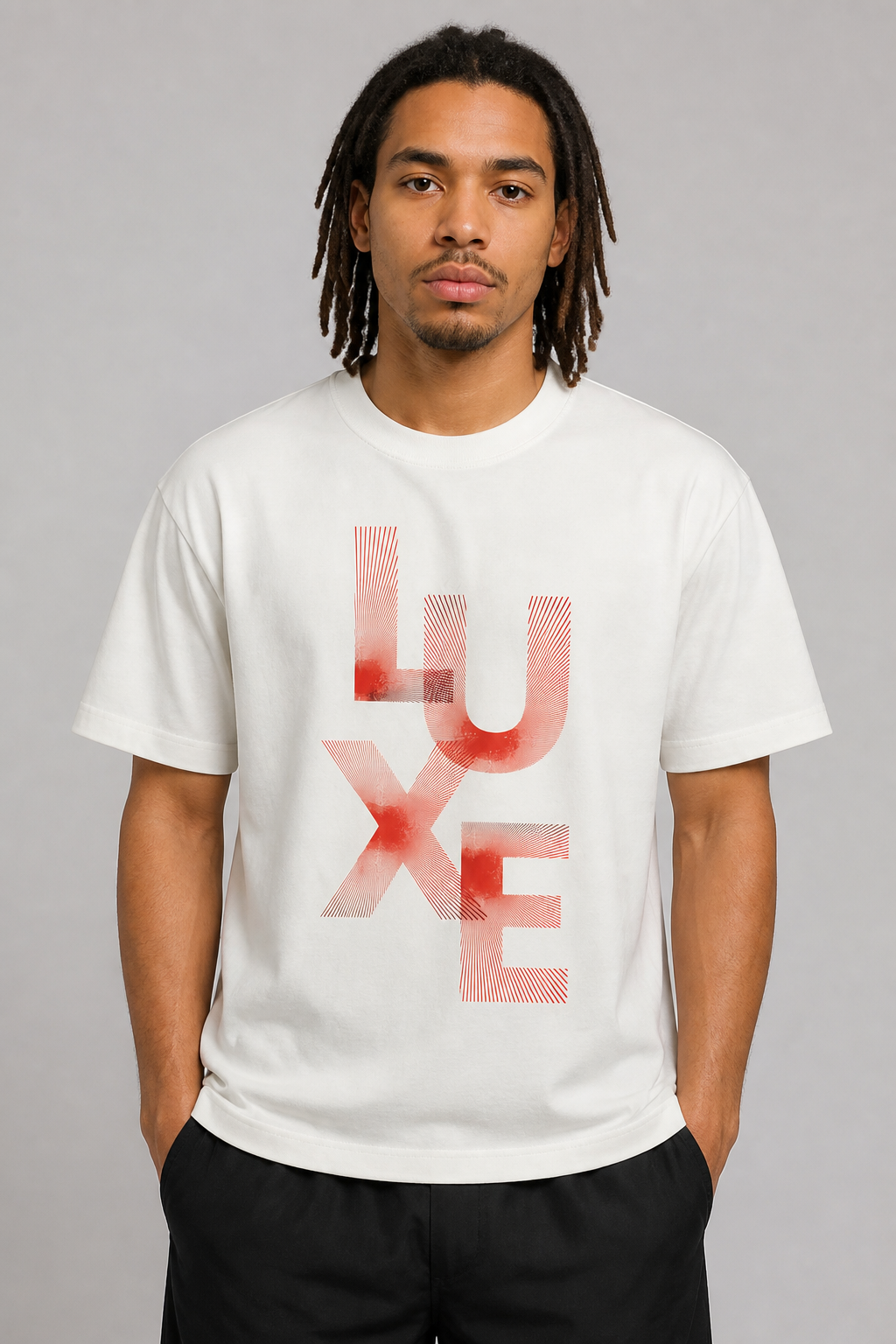 Luxe Classic Tee - White/Infra Red