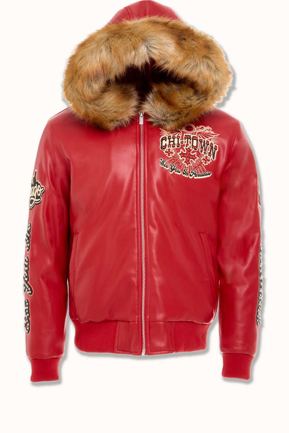 See You In Paradise "Chitown" Hooded Bomber Leather Jacket