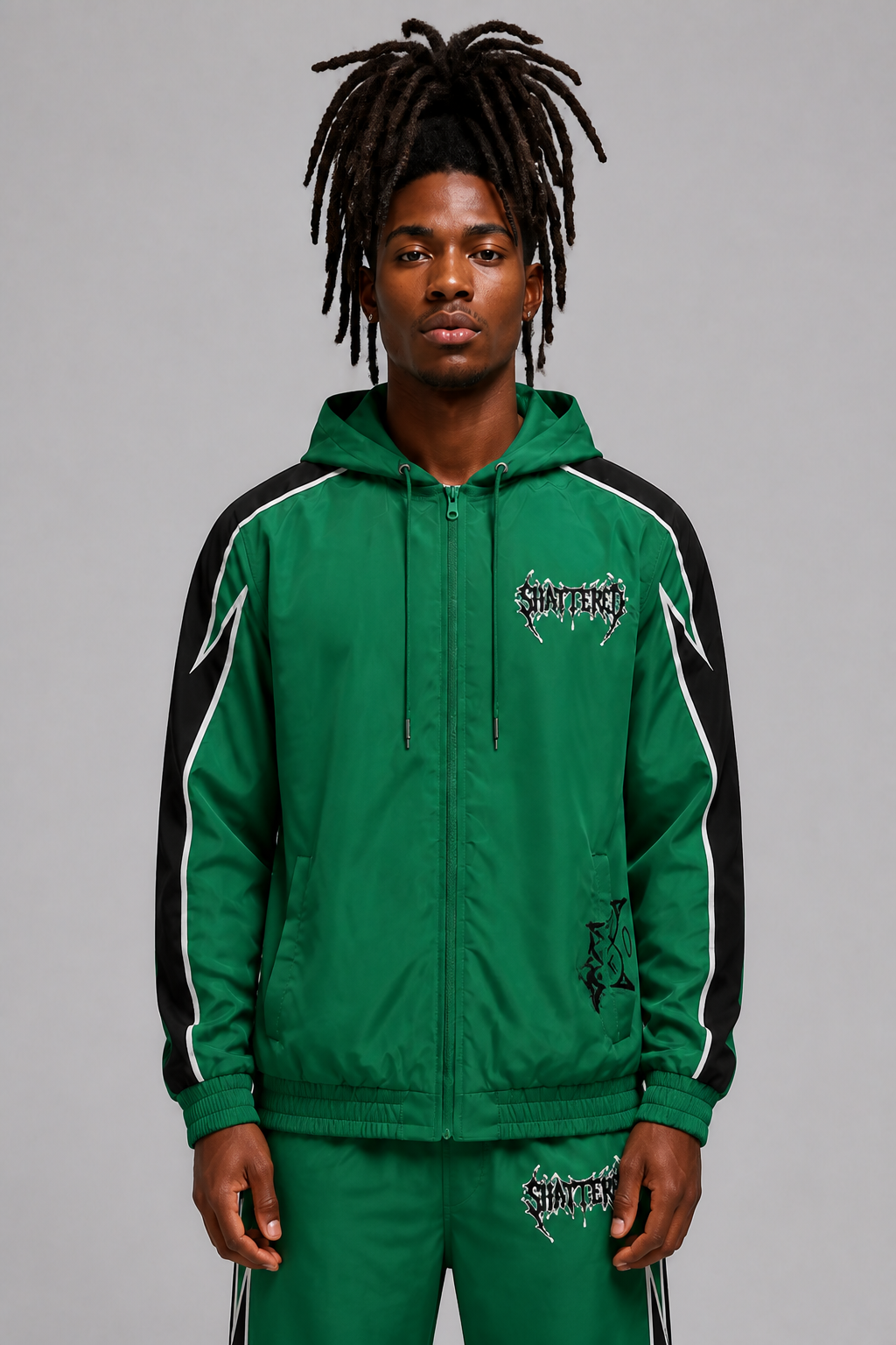 Shattered Hearts Nylon Track Suit