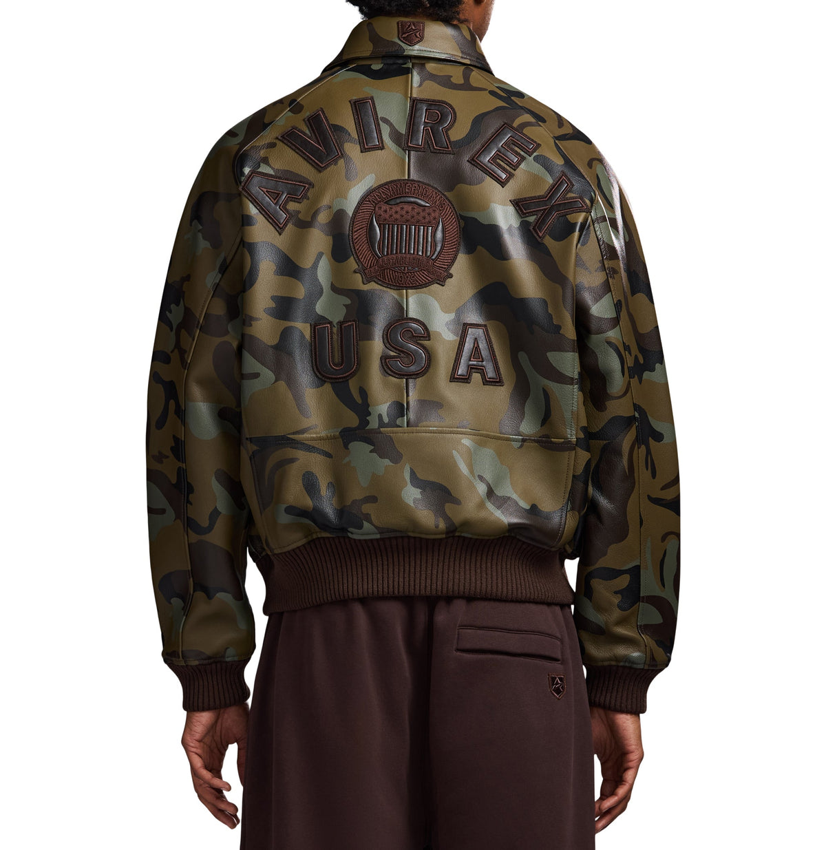 Avirex "Icon" Leather Jacket - Camo