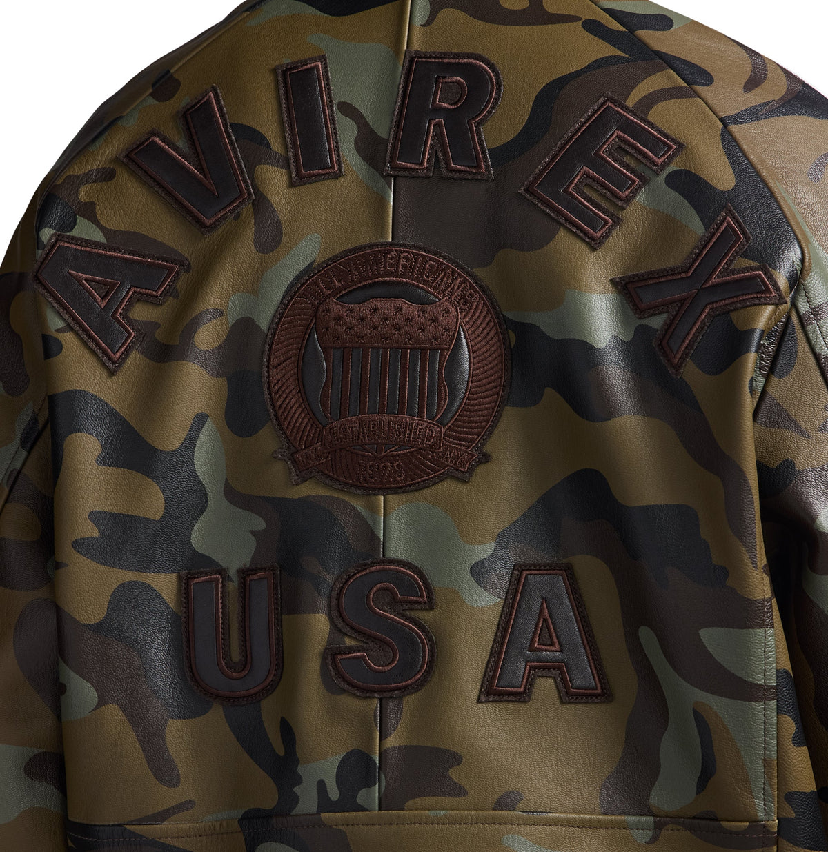 Avirex "Icon" Leather Jacket - Camo