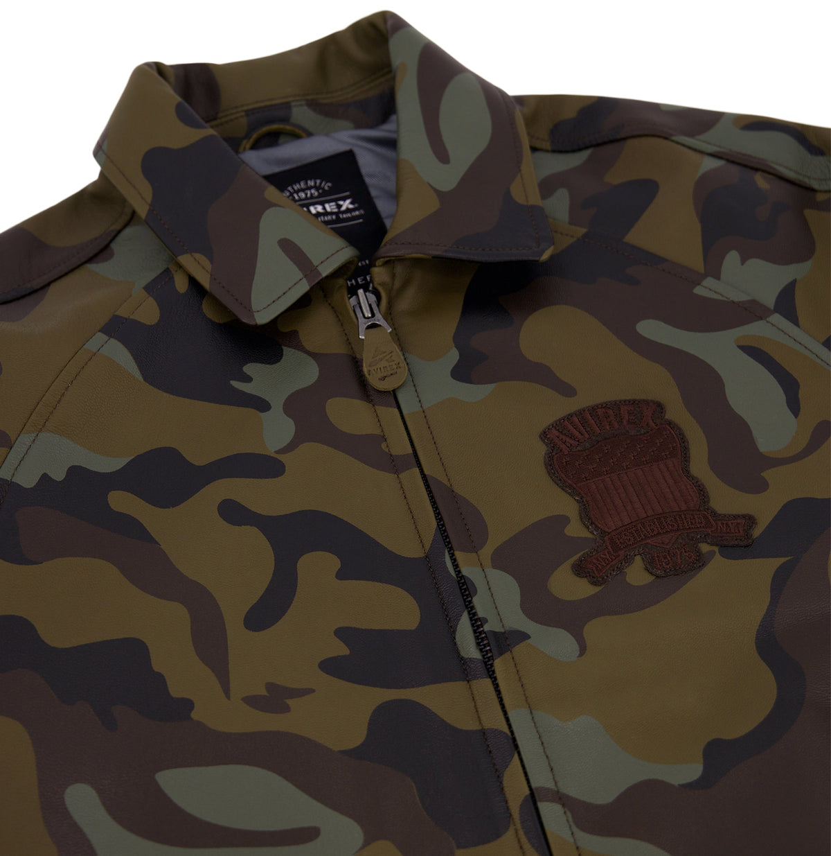 Avirex "Icon" Leather Jacket - Camo