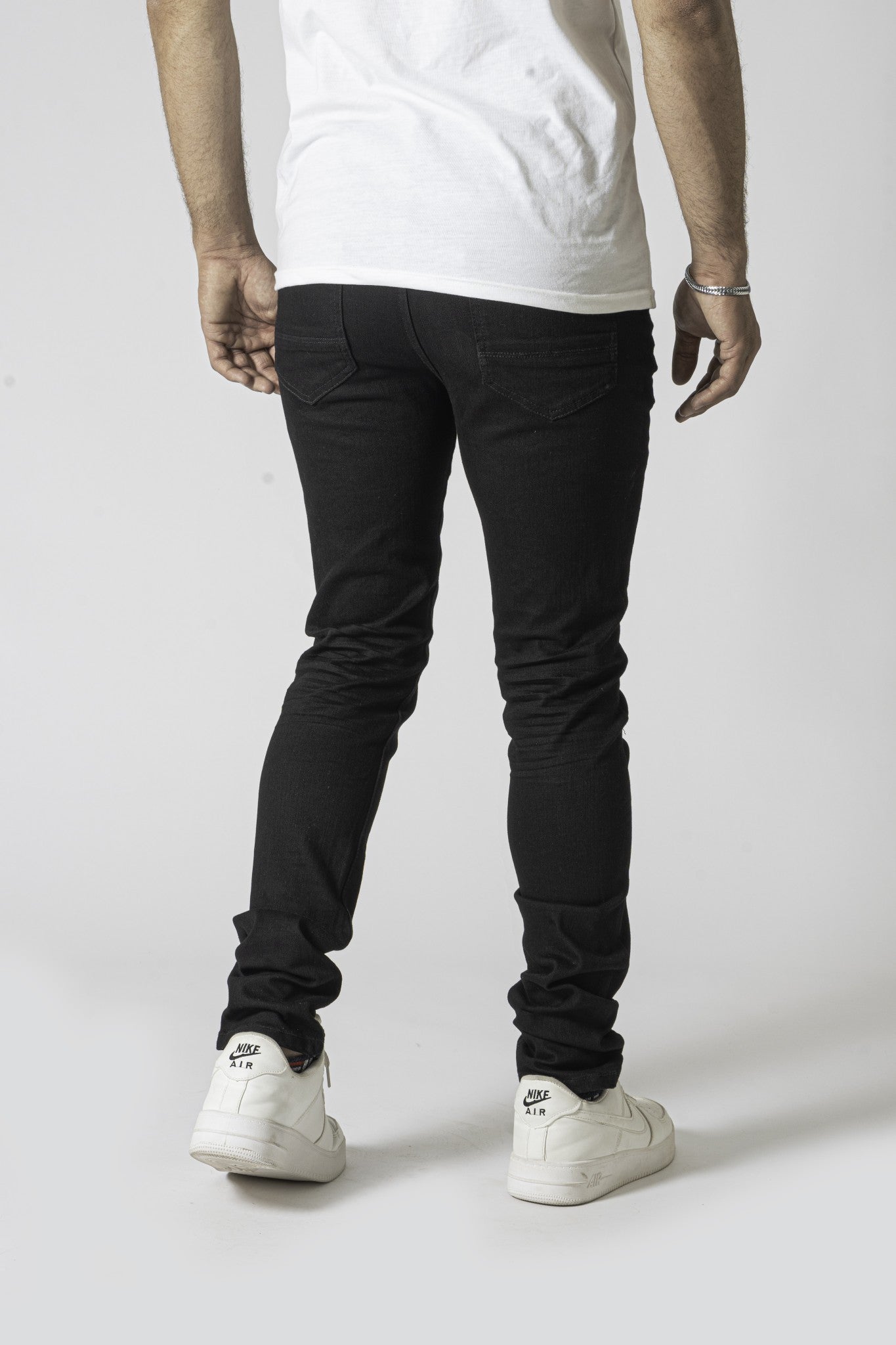DZATR (Disaster) Ultra Skinny Strech Denim Jeans - Black 3D Rips