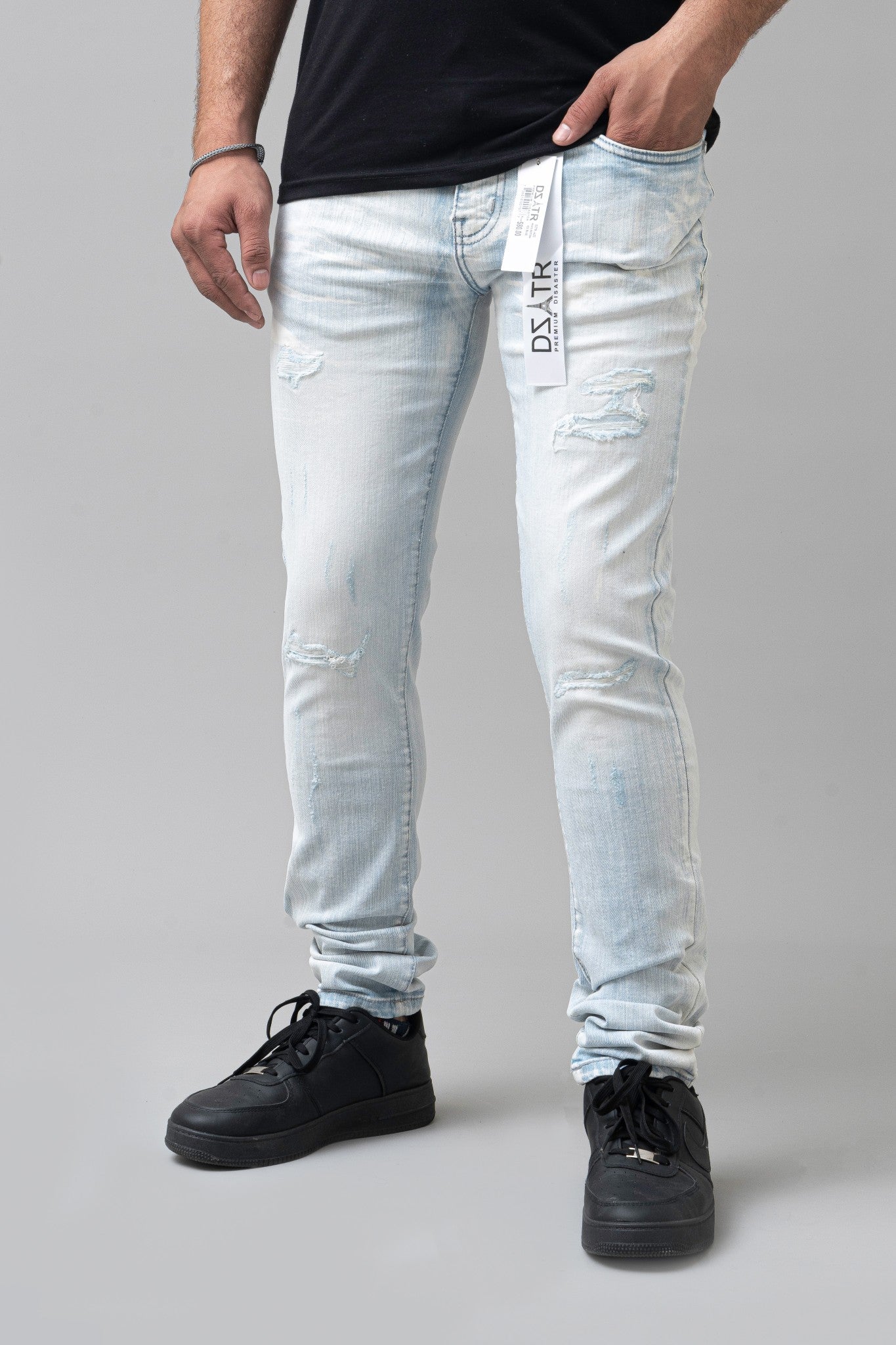 Disaster Ultra Skinny Stretch Denim - Ice Blue