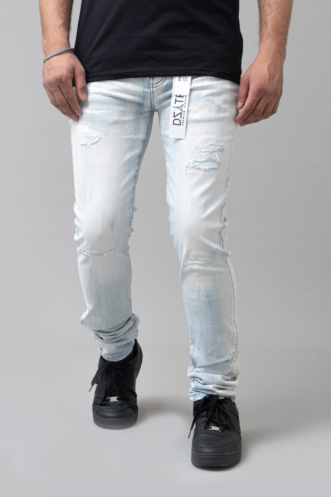 Disaster Ultra Skinny Stretch Denim - Ice Blue