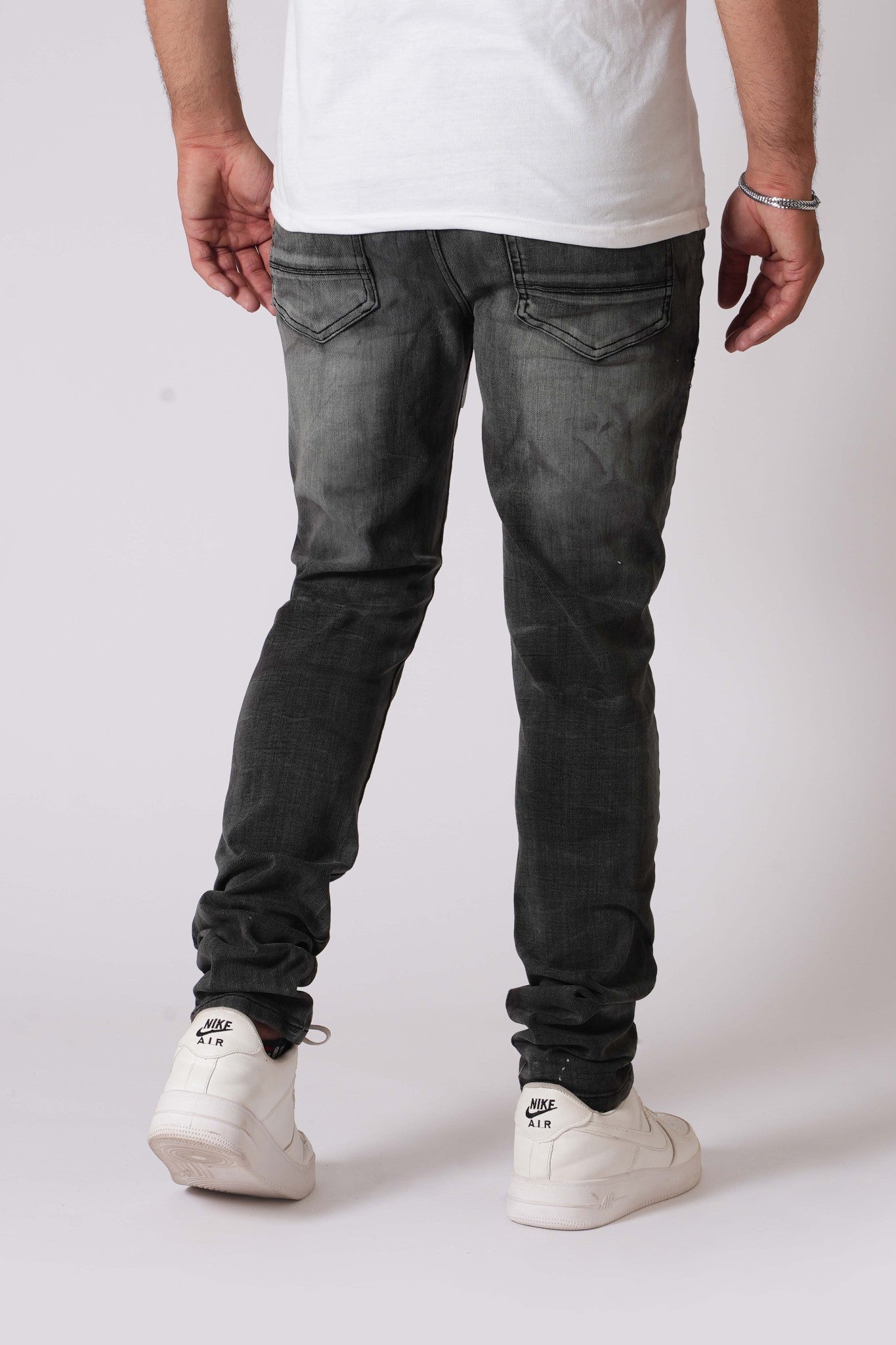 DZATR (Disaster) Ultra Skinny Stretch Denim Jeans - Black Ruby