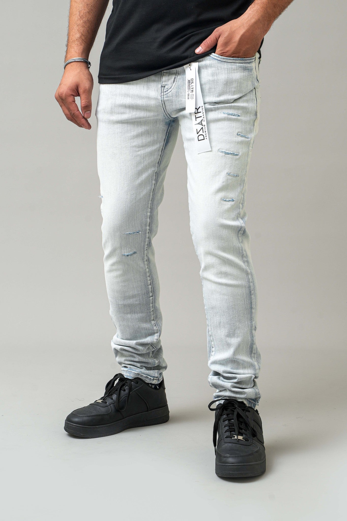 Premium Disaster "Ice Blue" Ultra Skinny Stretch Denim