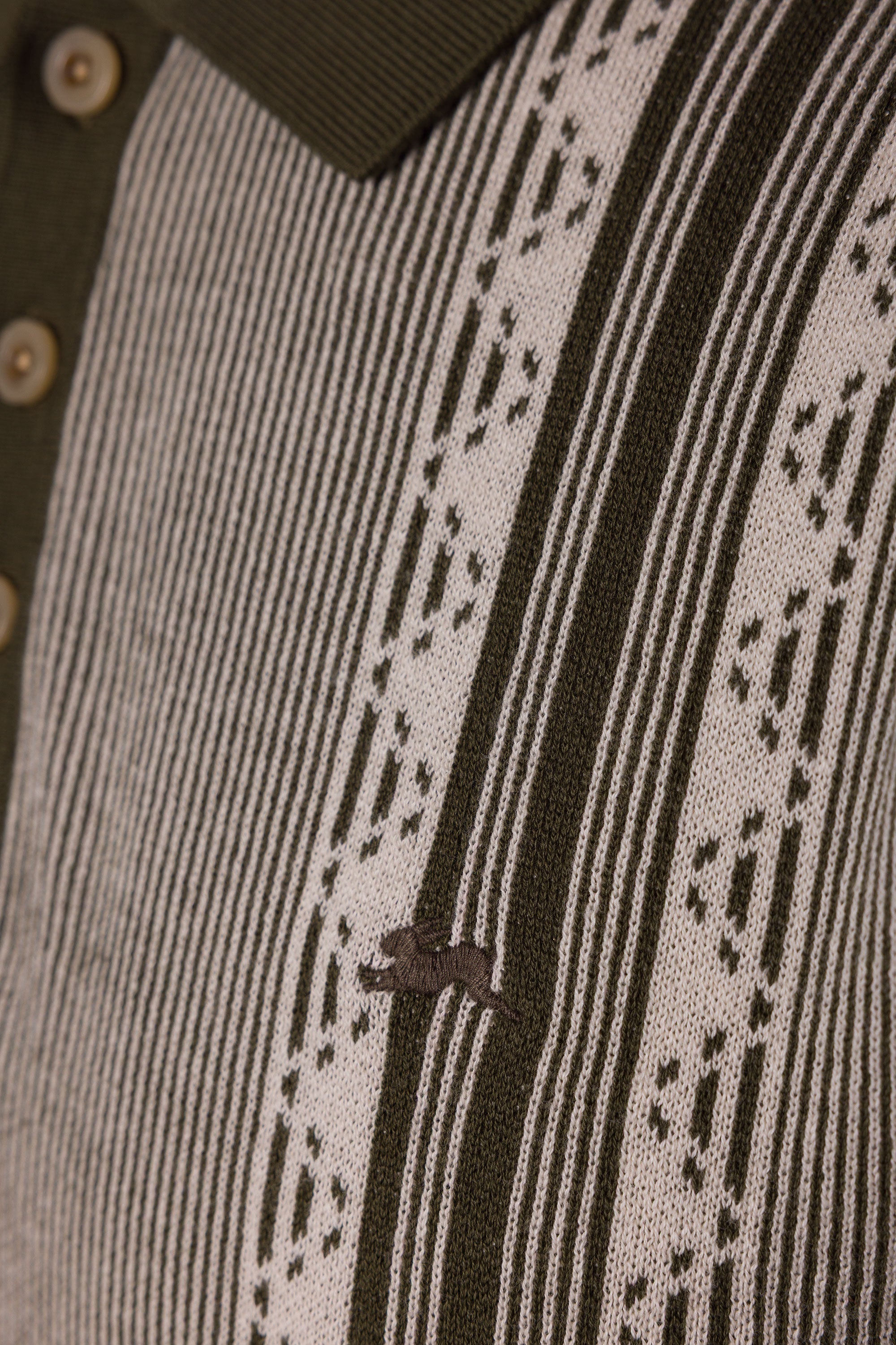 A. Tiziano "Corey" Jacquard Knit Polo Casual Shirt