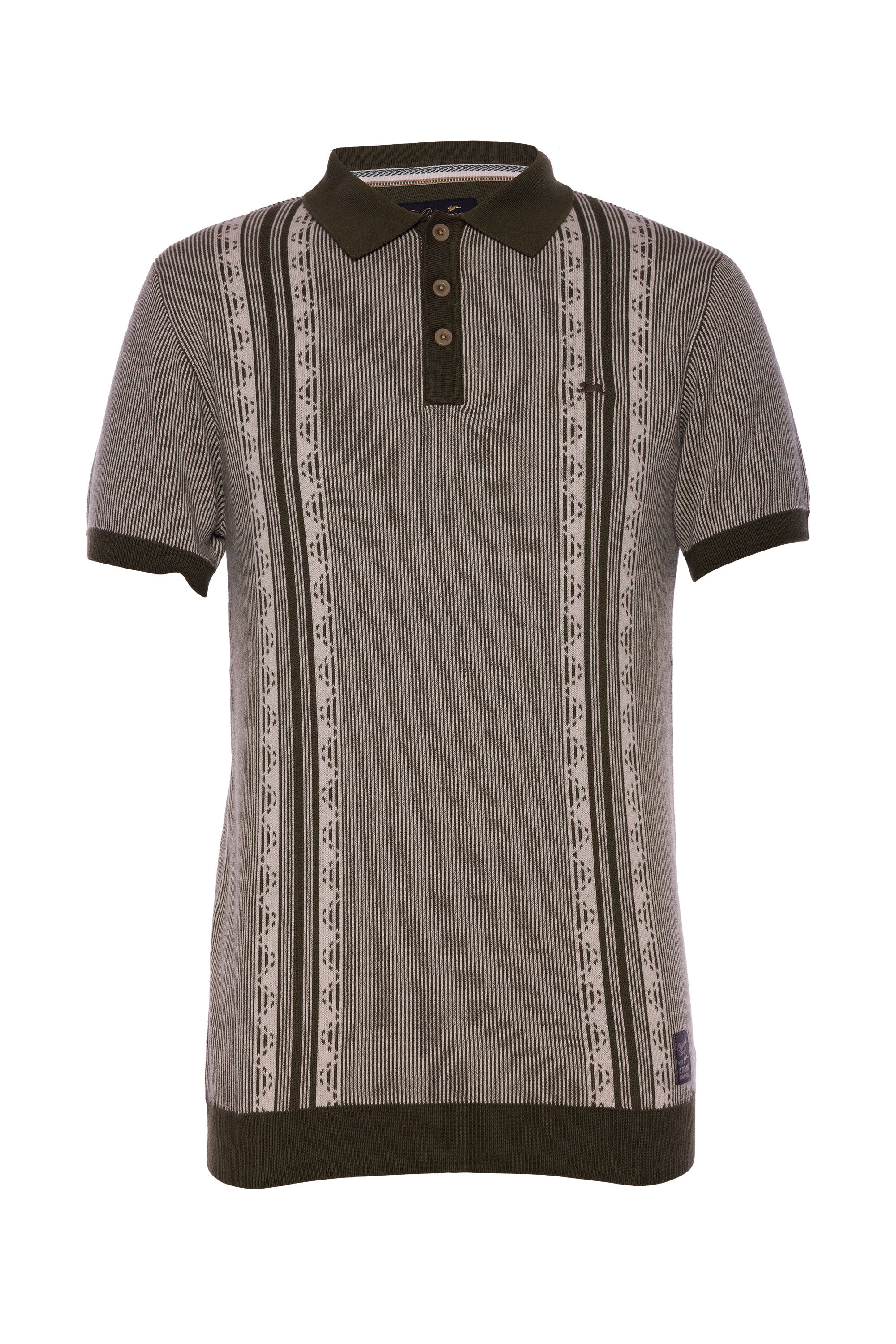 A. Tiziano "Corey" Jacquard Knit Polo Casual Shirt