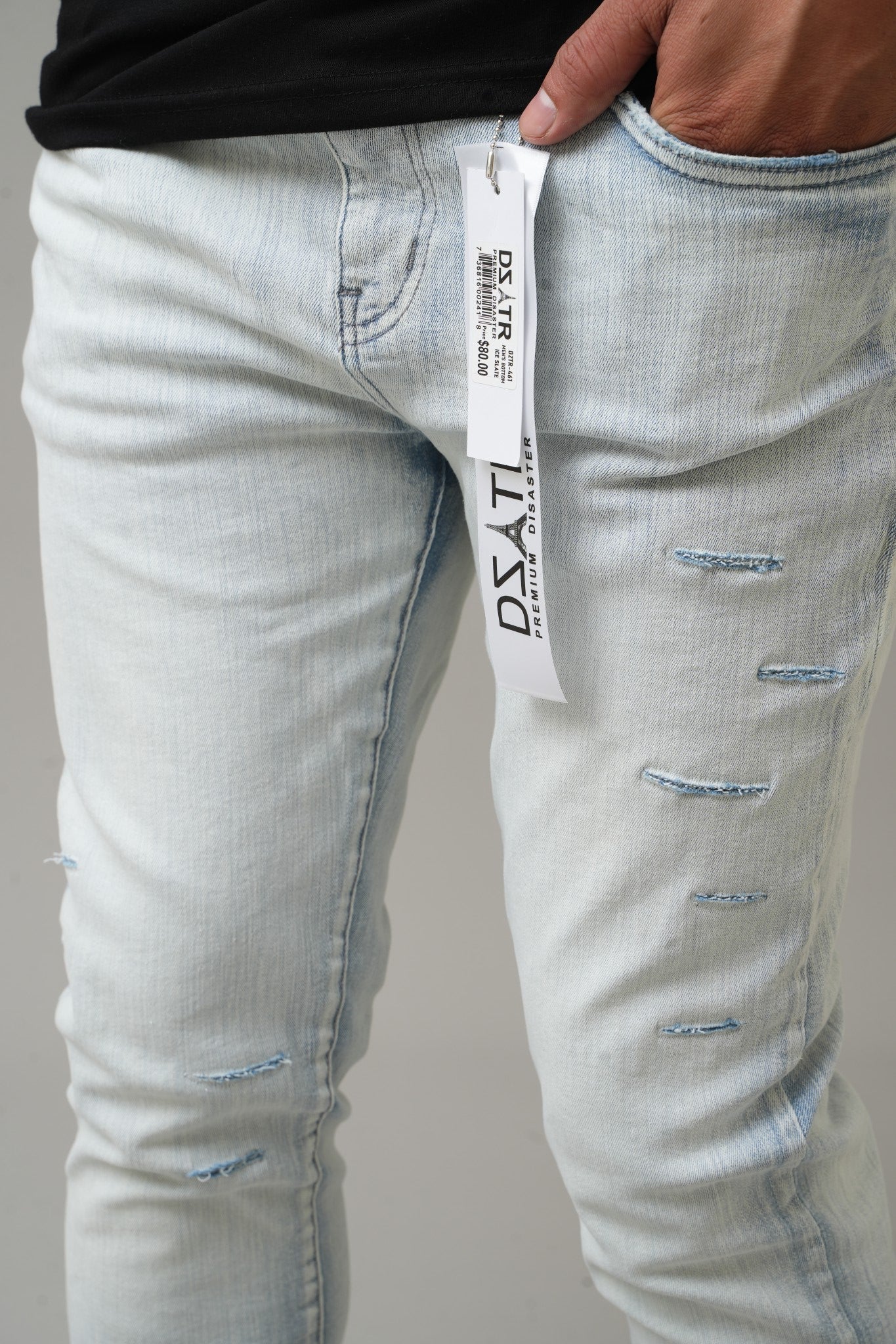 Premium Disaster "Ice Blue" Ultra Skinny Stretch Denim