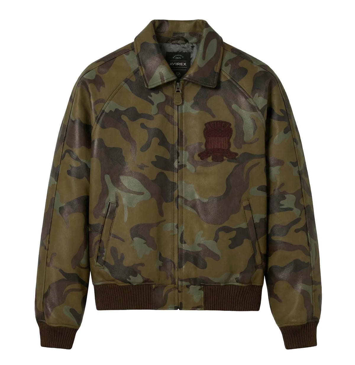 Avirex "Icon" Leather Jacket - Camo