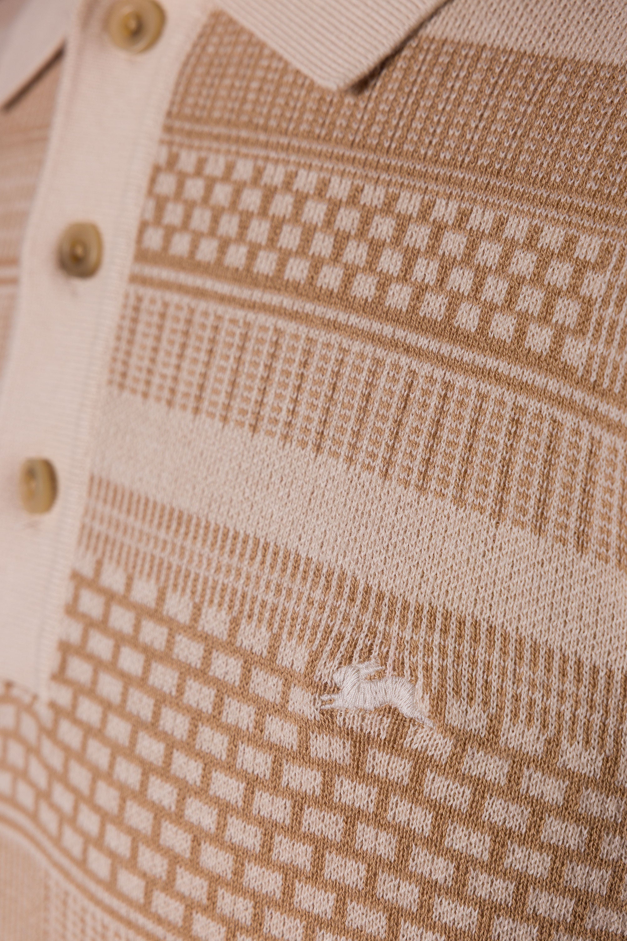 A. Tiziano "Irving" Jacquard Knit Polo Casual Shirt