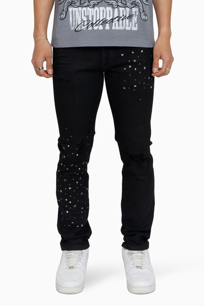 Smoke Rise "Rise to Reign" Rhinestone Jeans