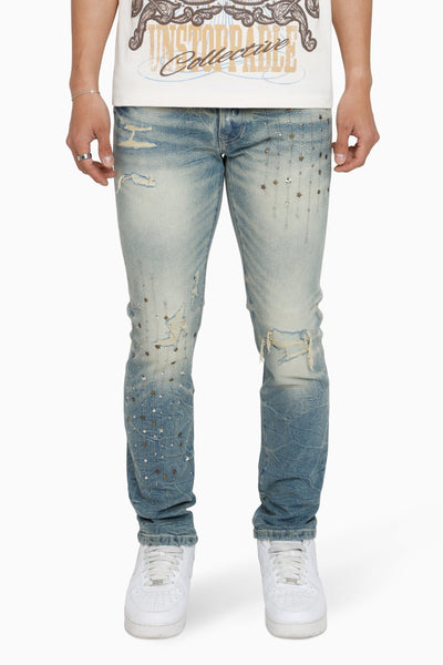 Smoke Rise "Rise to Reign" Rhinestone Jeans