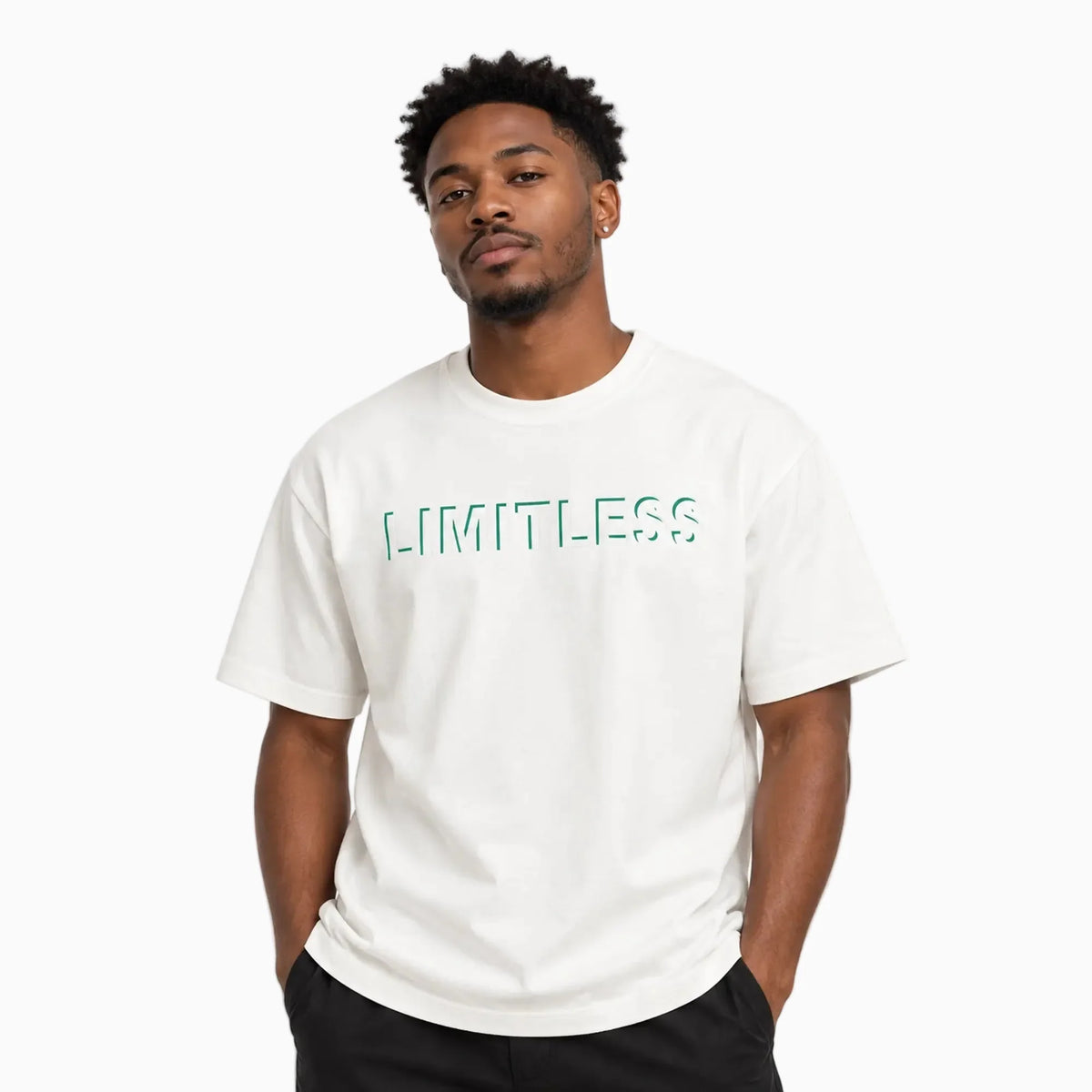 Luxe "Limitless" Tee - White/Green