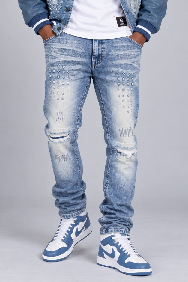Makobi "Porada" Pu Denim Jeans
