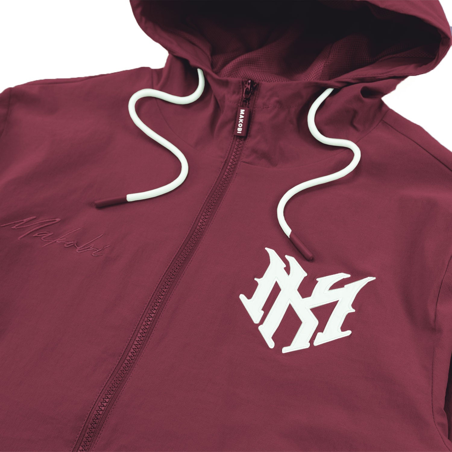Makobi "Adorni" Nylon Zip-up Hooded Windbreaker Jacket
