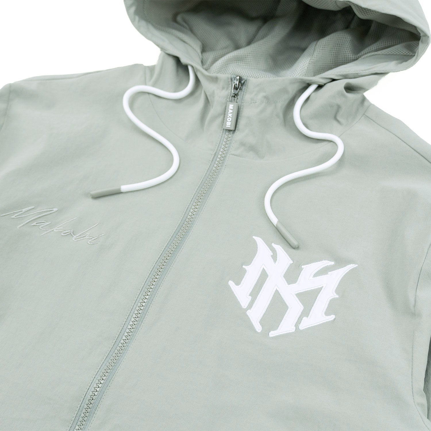 Makobi "Adorni" Nylon Zip-up Hooded Windbreaker Jacket