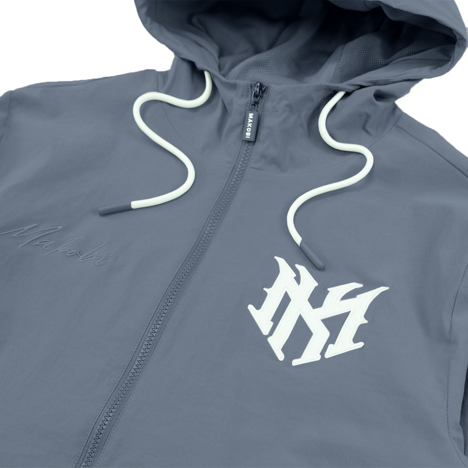 Makobi "Adorni" Nylon Zip-up Hooded Windbreaker Jacket