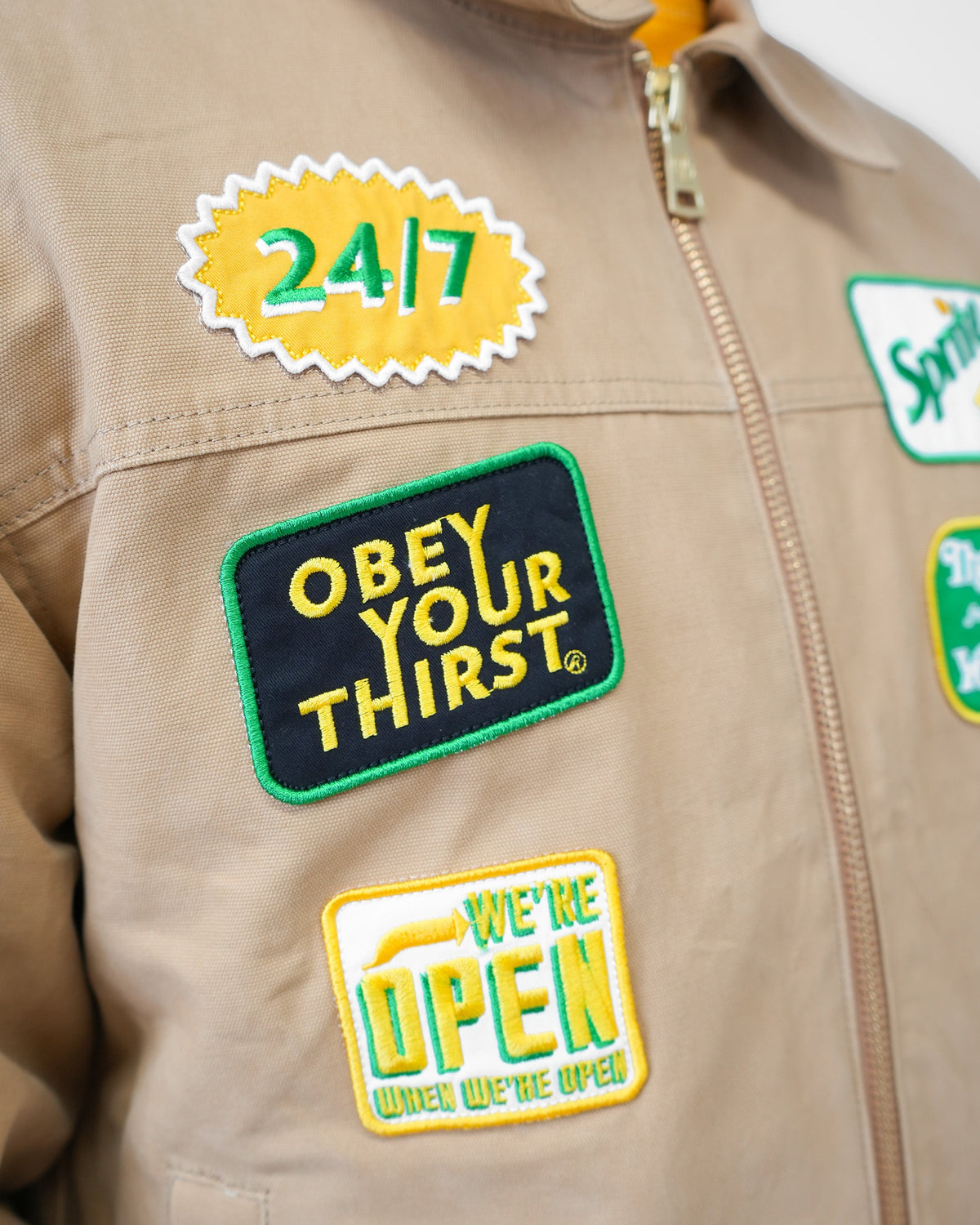 Preme "Sprite Mechanic" Twill Embellished Regular Fit Denim Jacket