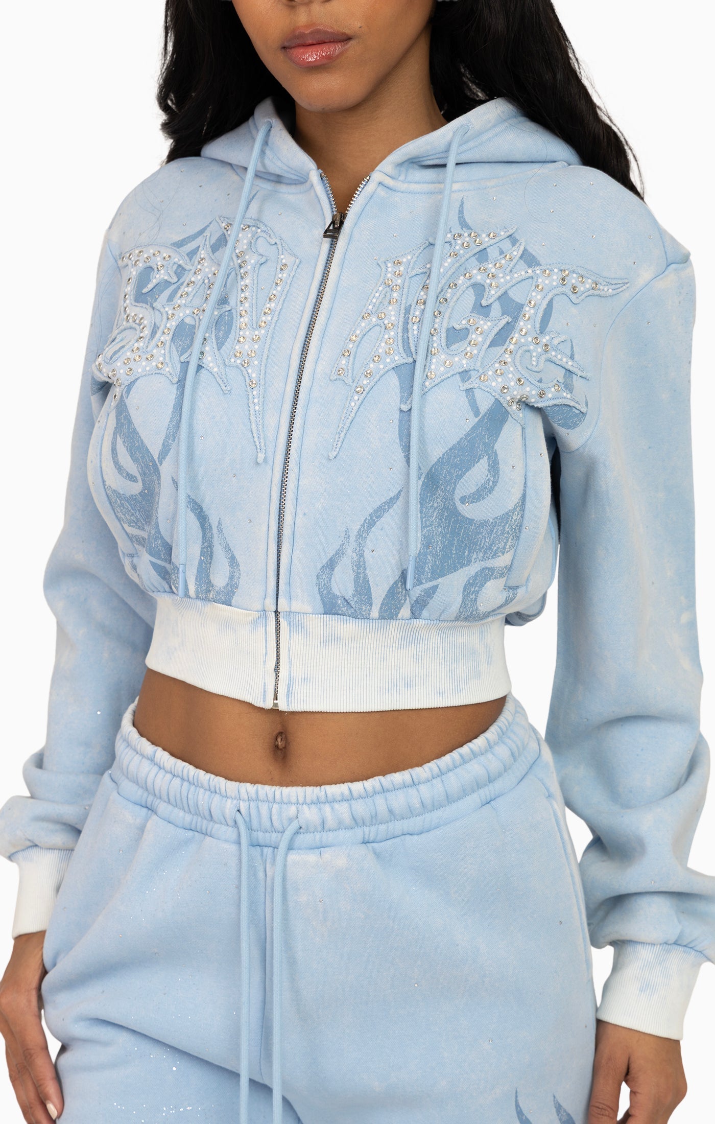 Smoke Rise Women's Sparkling Zip-up Jogging Set