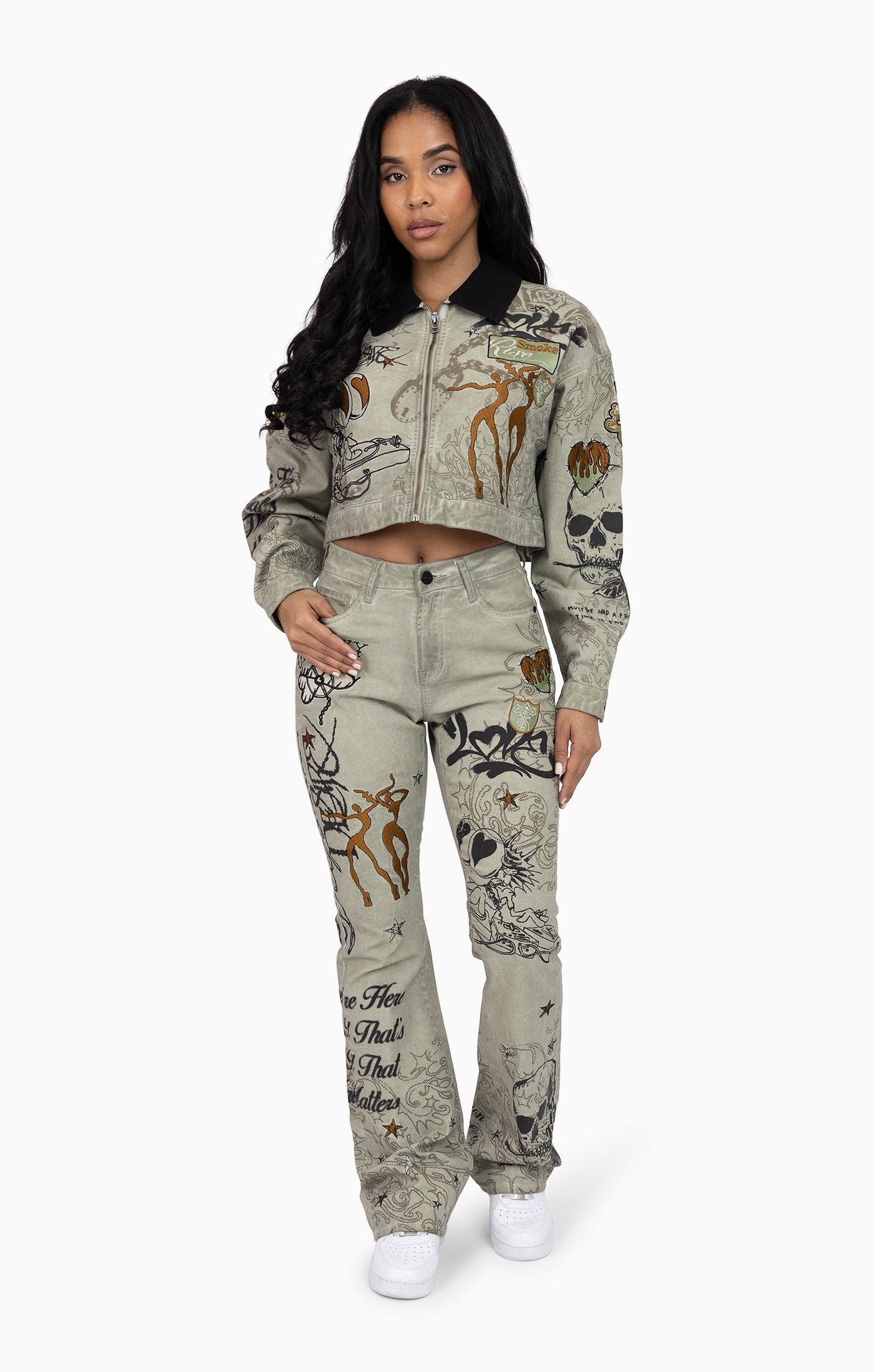 Smoke Rise Women's Embroidered Printed Twill Jacket