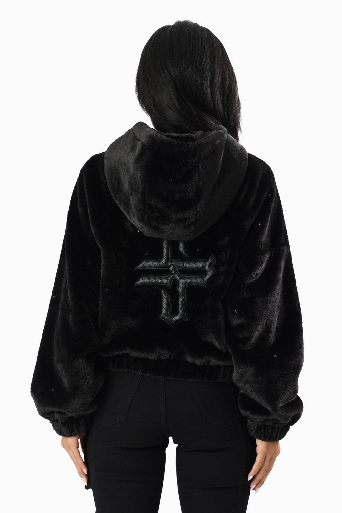 Smoke Rise Women's Faux Fur Rhinestone Jacket