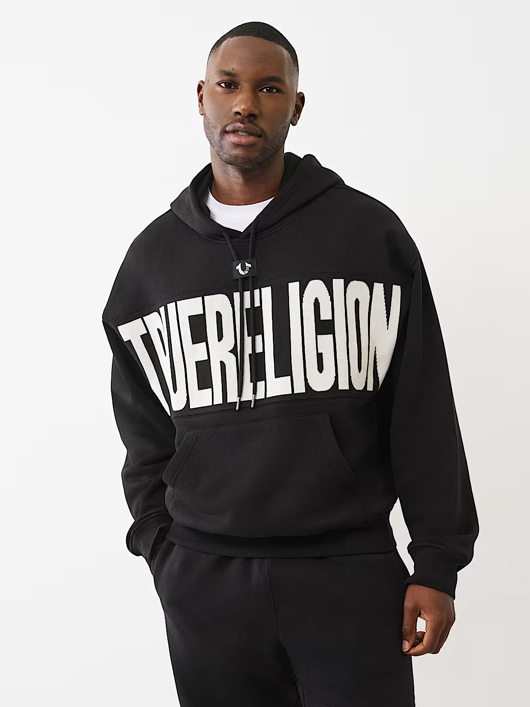 True Religion Panel TR Cinched Hoodie & Pants Jogging Set