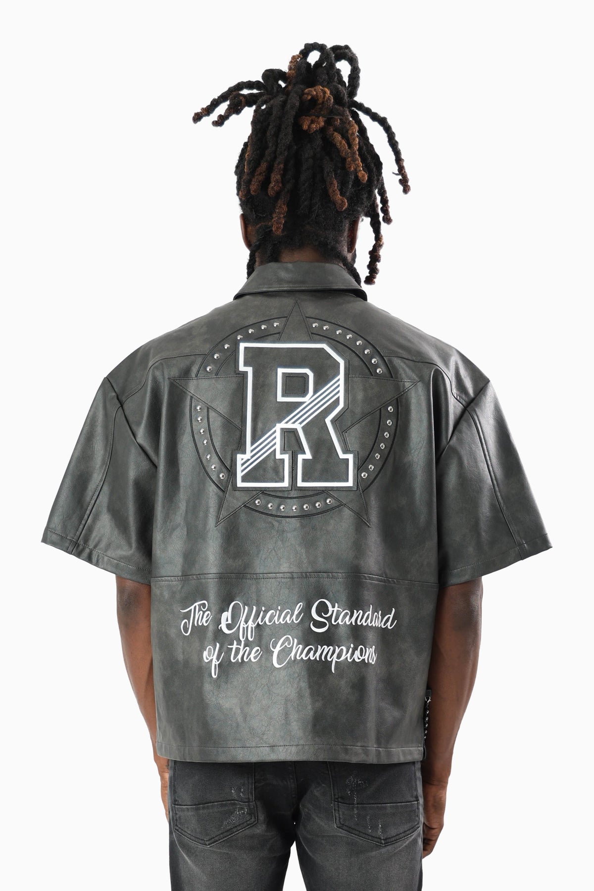Smoke Rise "Royalty" Colorblack Leather Full Zip Shirt