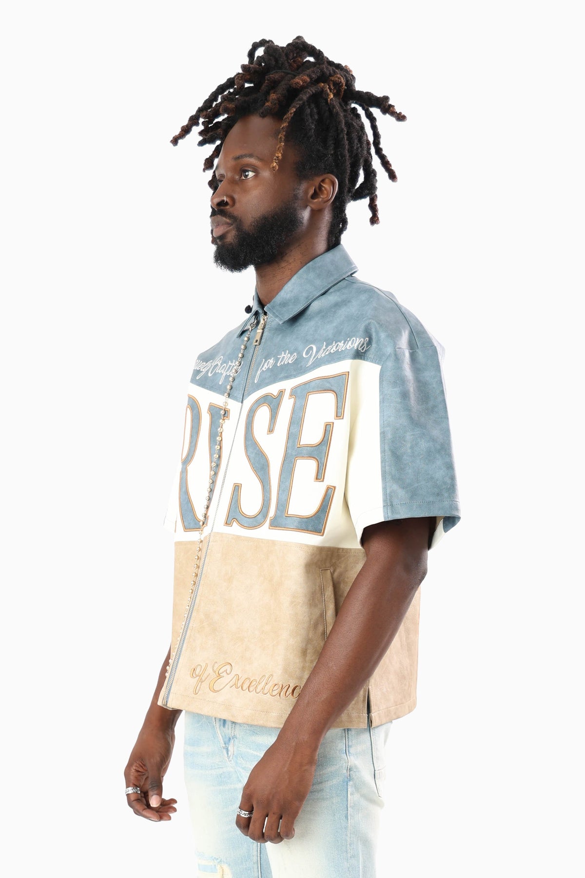 Smoke Rise "Royalty" Colorblack Leather Full Zip Shirt