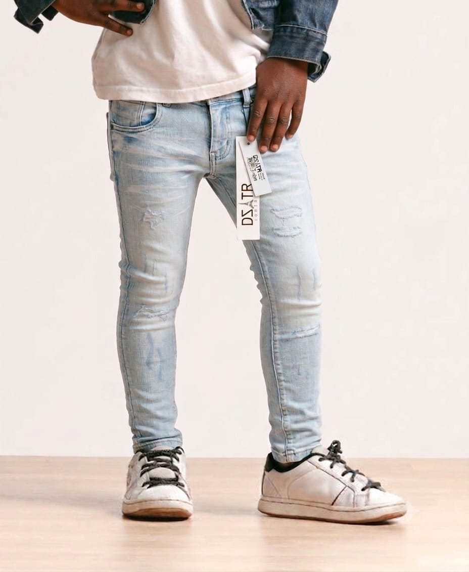 Premium Disaster Kids Skinny Jeans Ice Blue Classic