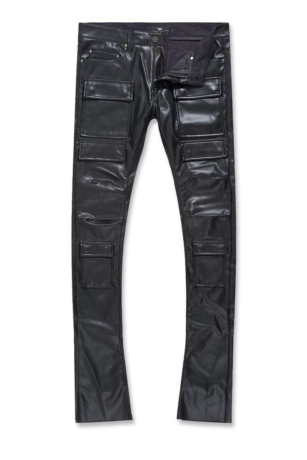 Jordan Craig "Thriller" Skinny Ross Stacked Cargo Leather Pants
