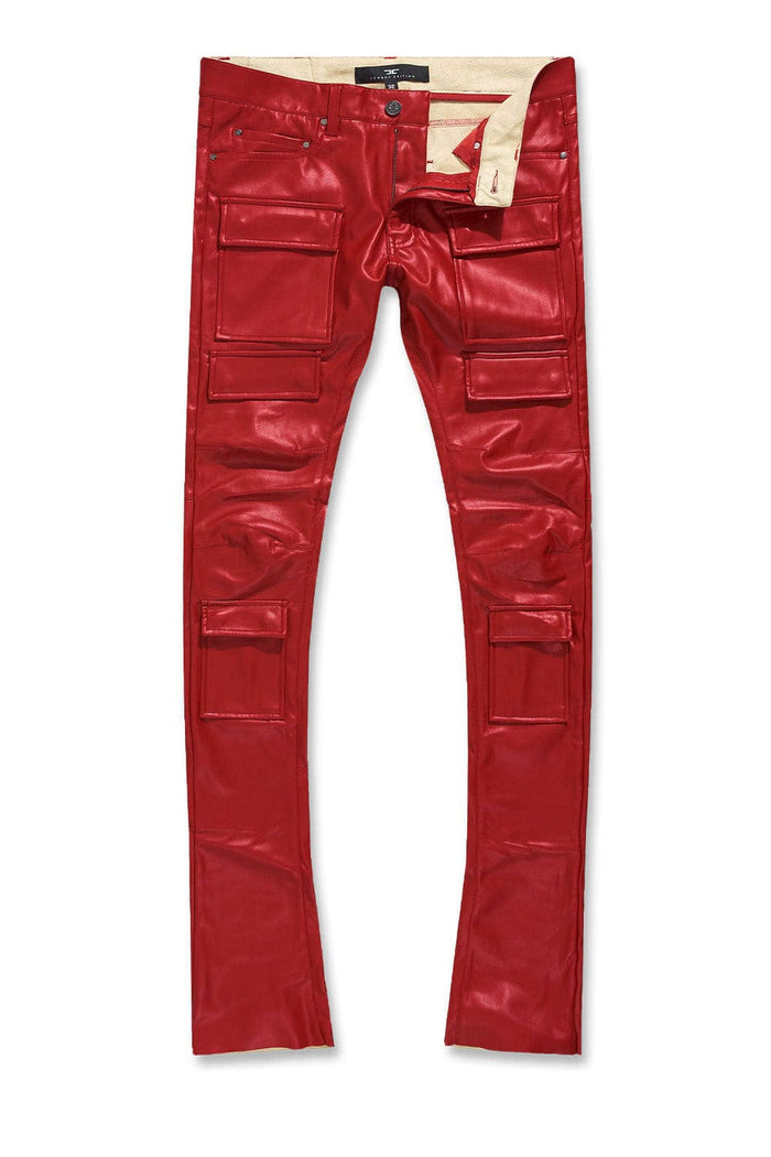 Jordan Craig "Thriller" Skinny Ross Stacked Cargo Leather Pants