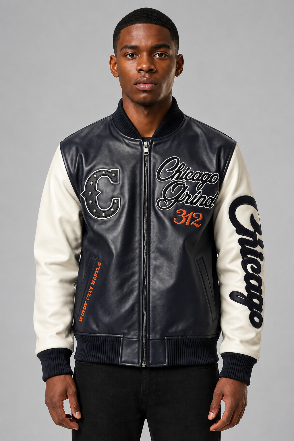 Roku Studio DC Exclusive Chi Grind Leather Jacket (Bears Colors)
