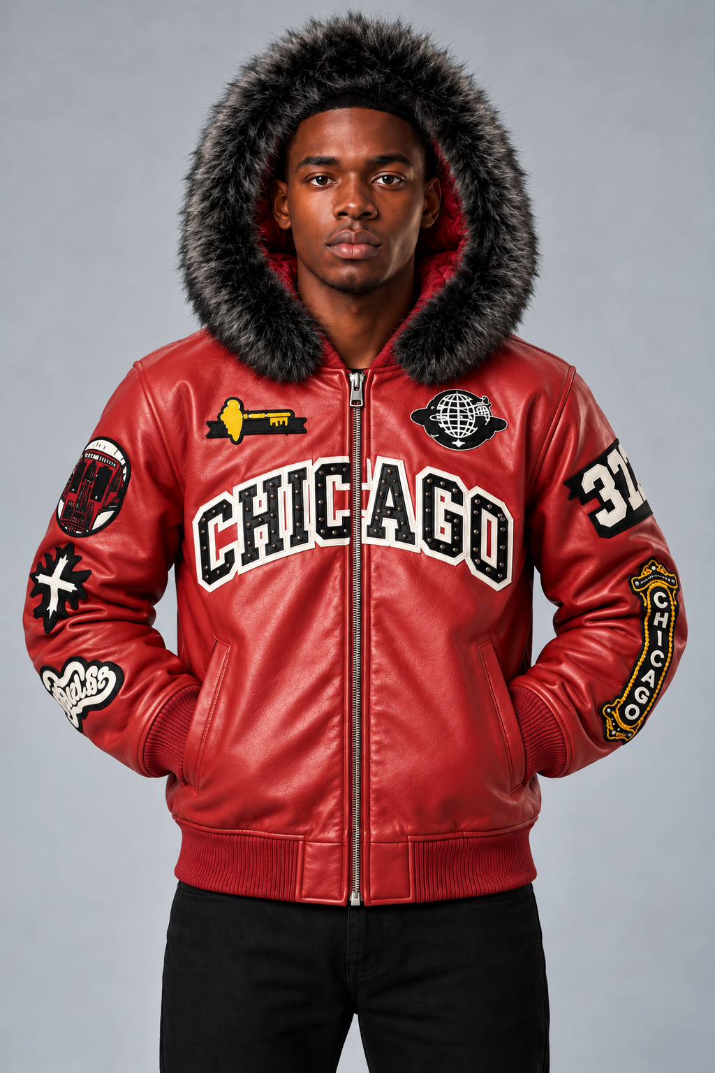 SYIP Exclusive Chicago Leather Jacket - Bulls Colors