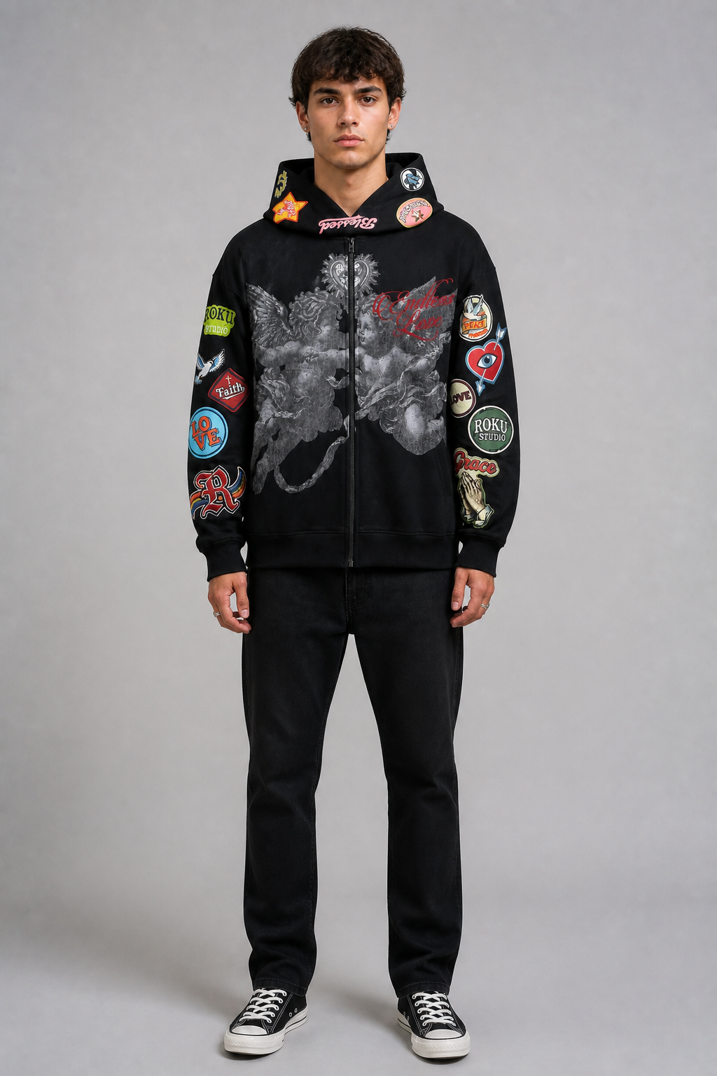 Roku "Devotion" Zip Hoodie - Black