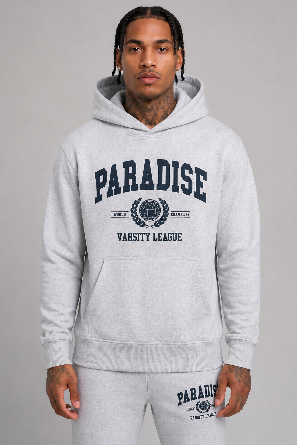 See You in Paradise "Varsity League" Jogging Suit - Heather Grey