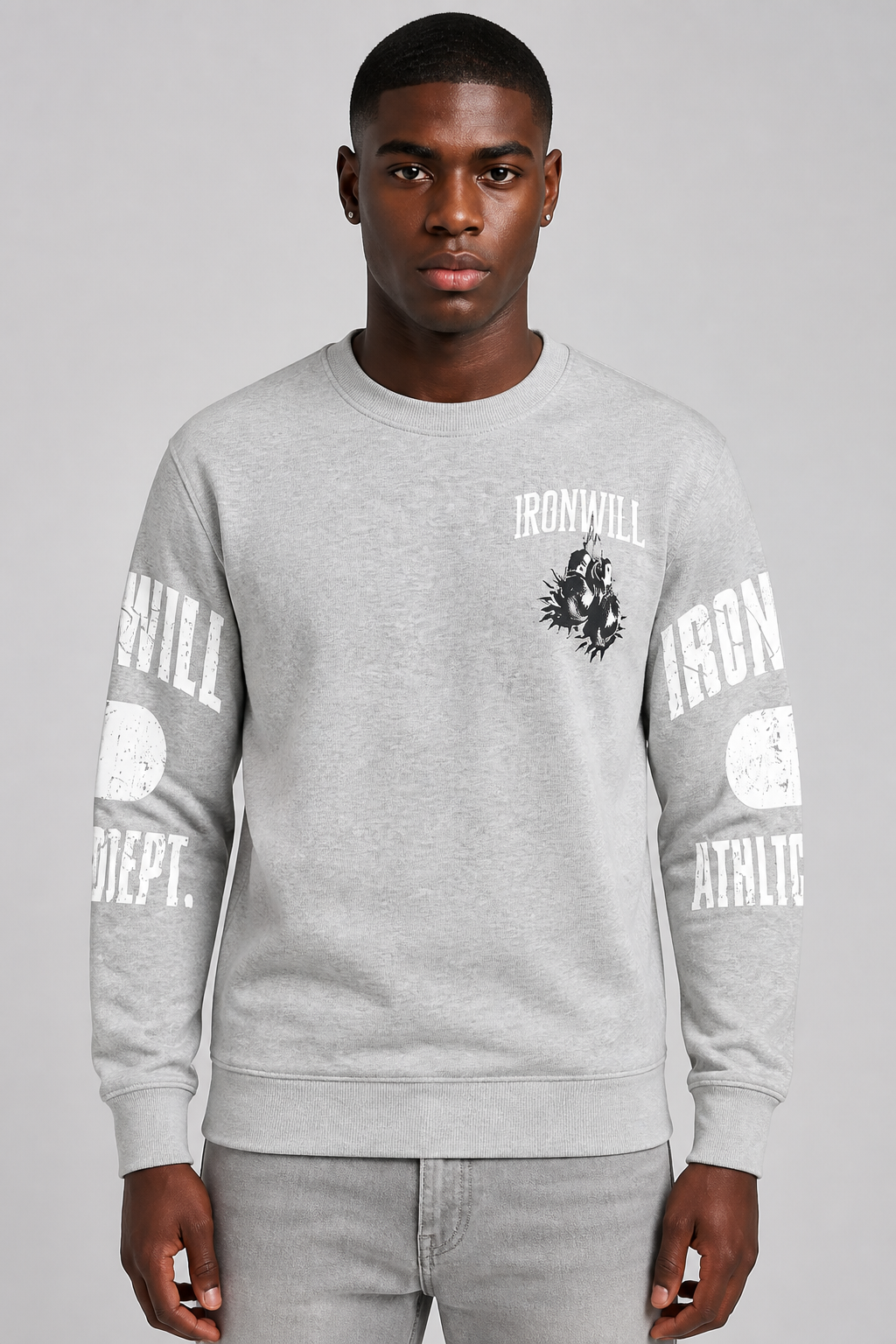 Black Pike "Ironwill" Fleece Sweater - Grey