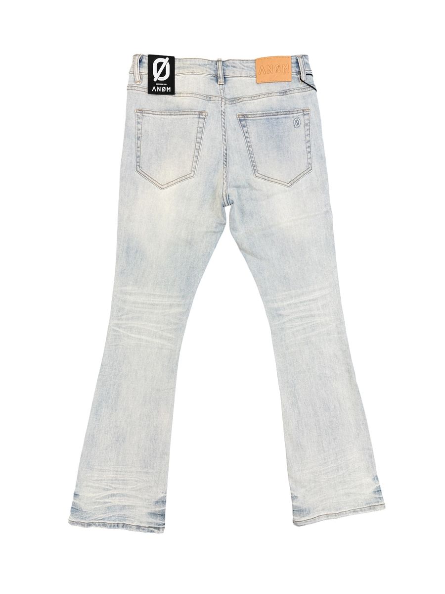 ANOM "Aura" Fitted Stacked Jeans - Ice Blue